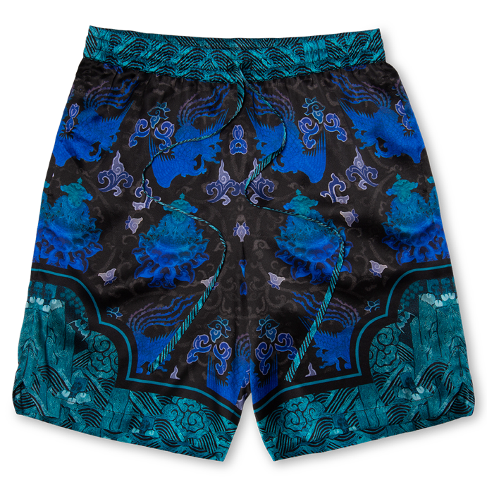 Traditional Silk Shorts in Blue