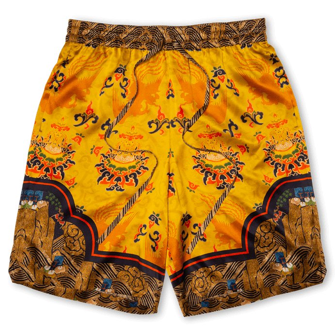 Traditional Silk Shorts Yellow