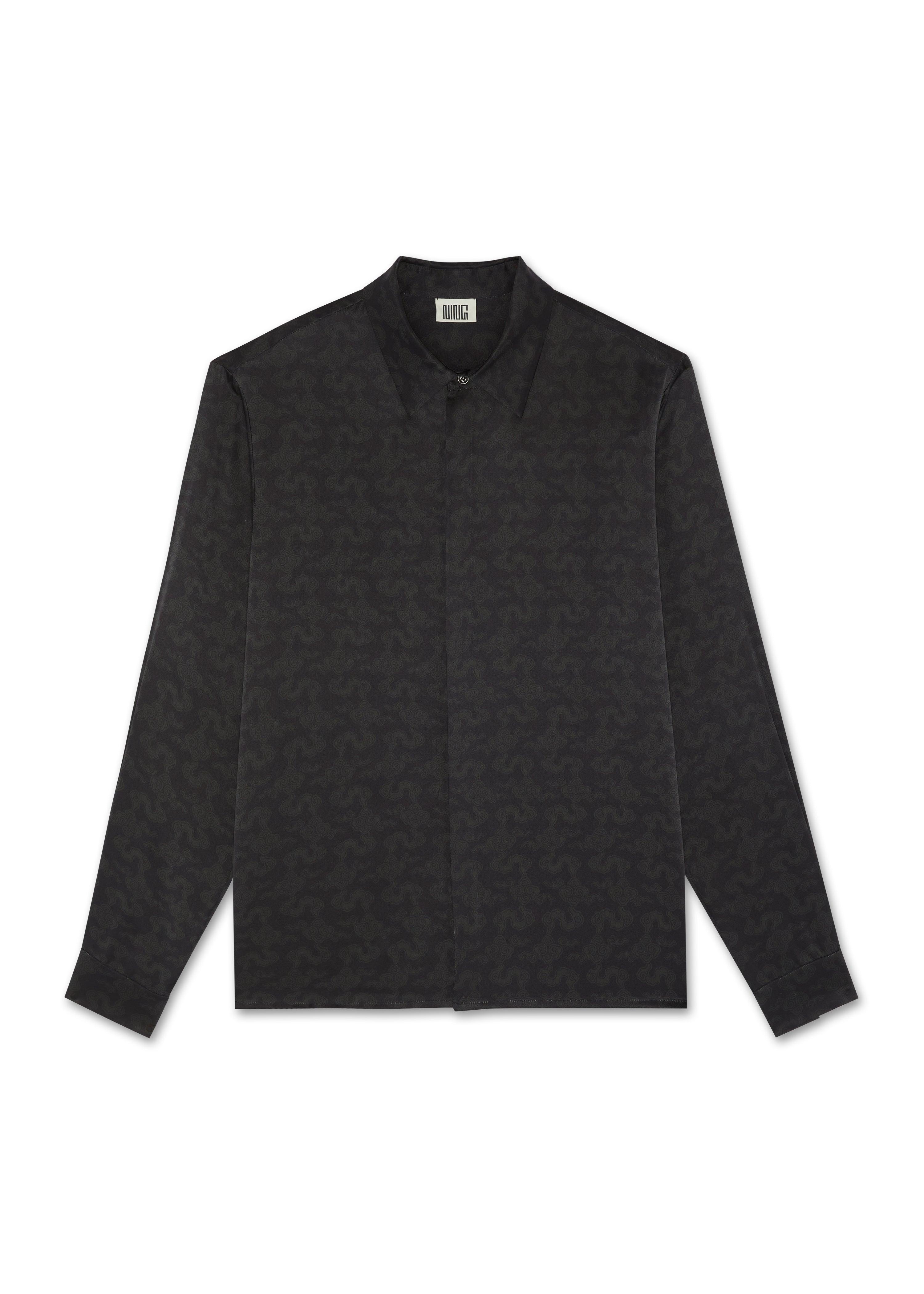 Core Cloud Long Sleeve Silk Shirt Black - Ning-dynasty.com – Ning