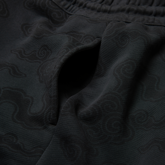 Cloud Print Sweatpants in Black